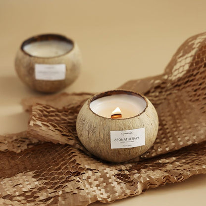 Natural Coconut Shell Lavender Scented Candle - Relaxing Aromatherapy Gift for Home, Spa & Meditation (Early Summer Lavender Fragrance)