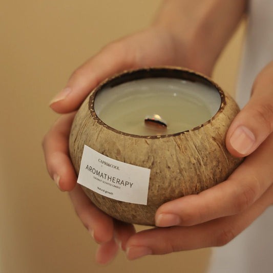 Natural Coconut Shell Lavender Scented Candle - Relaxing Aromatherapy Gift for Home, Spa & Meditation (Early Summer Lavender Fragrance)