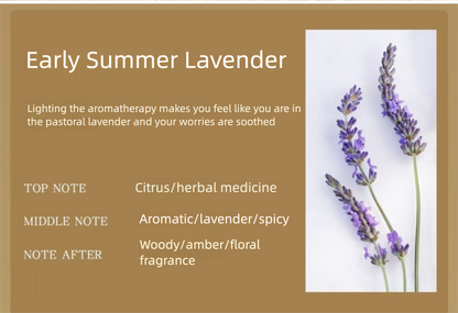 Natural Coconut Shell Lavender Scented Candle - Relaxing Aromatherapy Gift for Home, Spa & Meditation (Early Summer Lavender Fragrance)